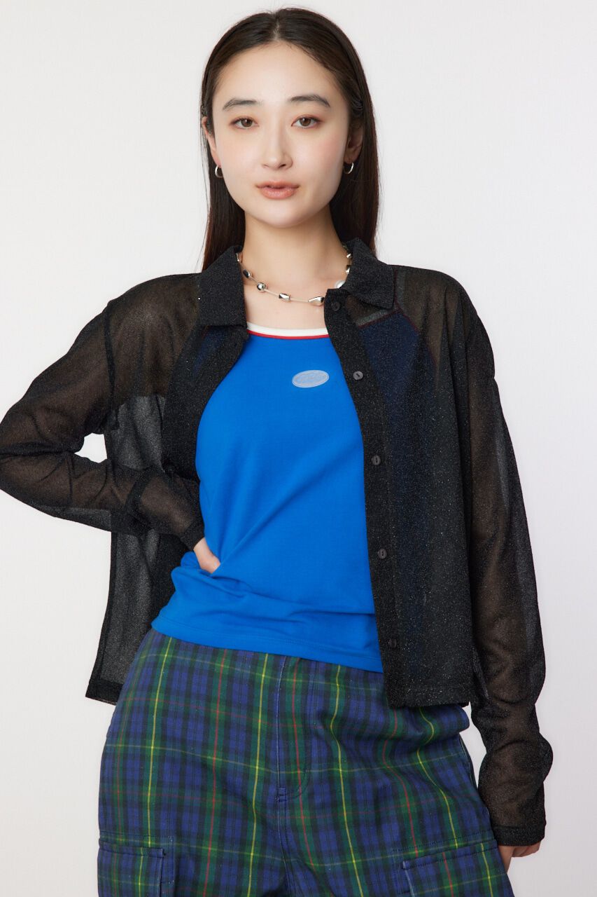 RODEO CROWNS「ラメシアーシャツ」|シャツ・ブラウス|BLK