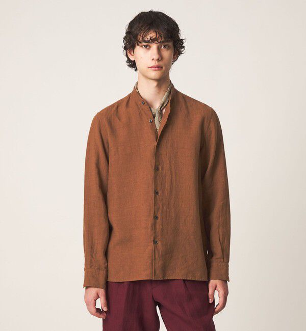 UNITED ARROWS「LIBECO リネン バンドカラー シャツ」|シャツ・ブラウス|MD.BROWN