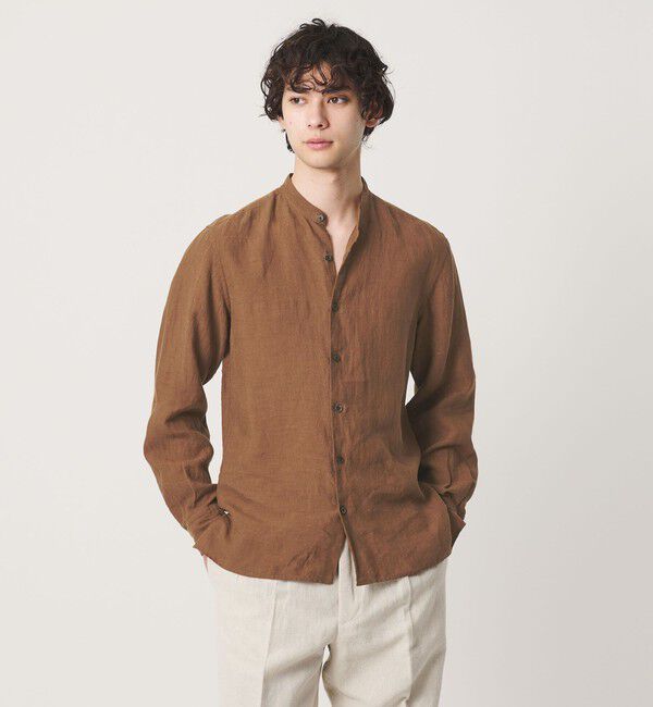 UNITED ARROWS「LIBECO リネン バンドカラー シャツ」|シャツ・ブラウス|