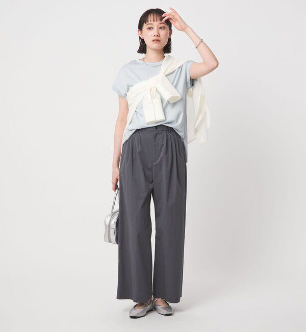 UNITED ARROWS green label relaxing「グロッシー フレンチスリーブ Tシャツ 制菌」|Tシャツ・カットソー|