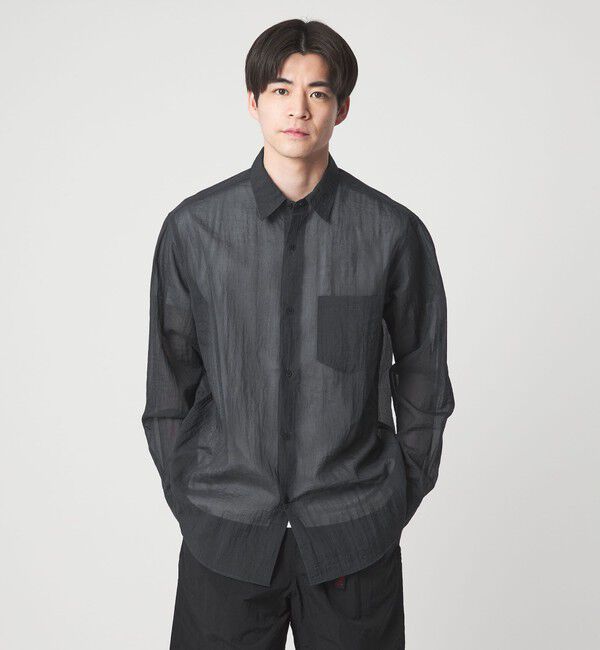 UNITED ARROWS green label relaxing「ナイロン シアー リップストップ 長袖 ジャストルーズ シャツ」|シャツ・ブラウス|