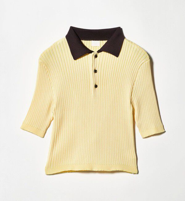 BEAUTY&YOUTH UNITED ARROWS「＜NEPLA.＞リブ ショートスリーブ ポロニット」|ニット・セーター|YELLOW