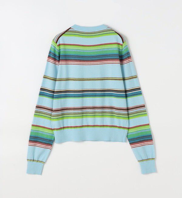 CABaN「コットンカシミヤマルチボーダー クルーネックカーディガン」|カーディガン|