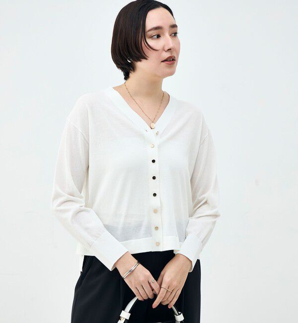 NOLLEY'S「【一部WEB限定カラー】《手洗い可能》エアリータッチゆったりVネックカーディガン」|カーディガン|