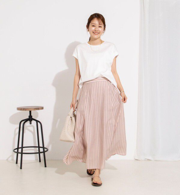 NOLLEY'S「《セットアップ対応》ウォッシャブルストライプフレアスカート」|フレア|