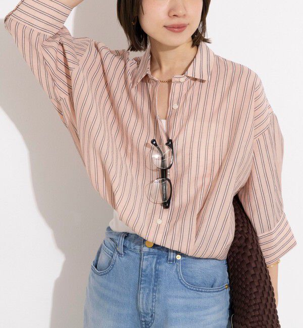 NOLLEY'S「ウォッシャブルドロストシャツ」|シャツ・ブラウス|ピンク系３