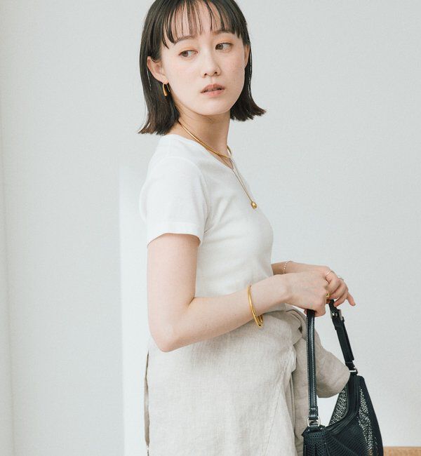  「【すっきり見え】コンパクトフライスTee」|Tシャツ・カットソー|