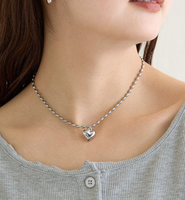  「【Lara】ステンレスハートネックレス」|リング|