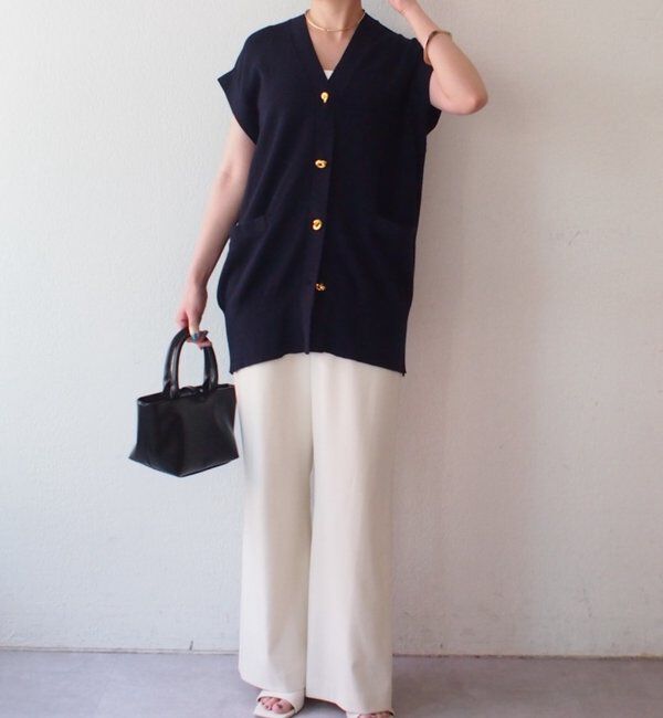  「ツイストボタンフレンチニットカーデ」|ニット・セーター|