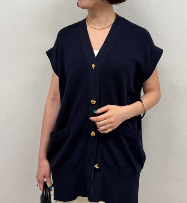  「ツイストボタンフレンチニットカーデ」|ニット・セーター|