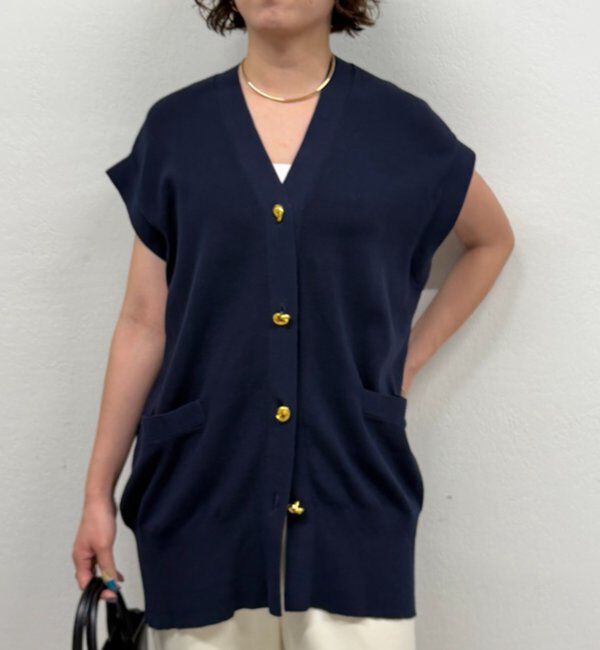  「ツイストボタンフレンチニットカーデ」|ニット・セーター|