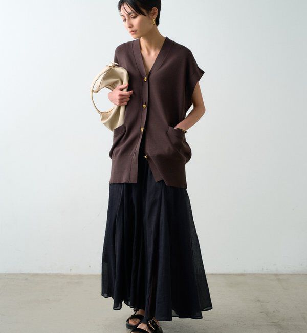  「ツイストボタンフレンチニットカーデ」|ニット・セーター|