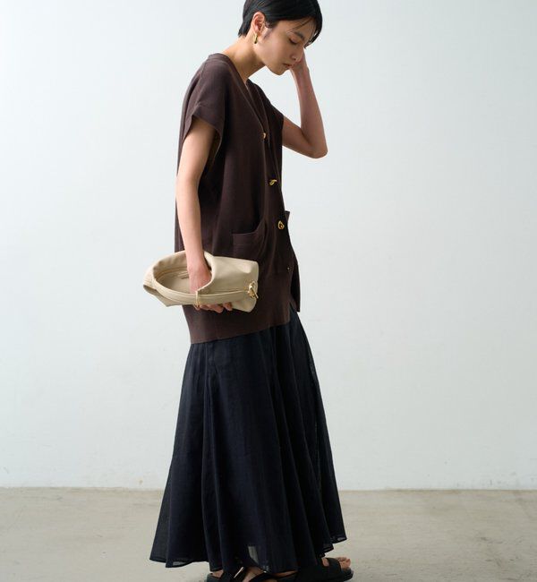  「ツイストボタンフレンチニットカーデ」|ニット・セーター|