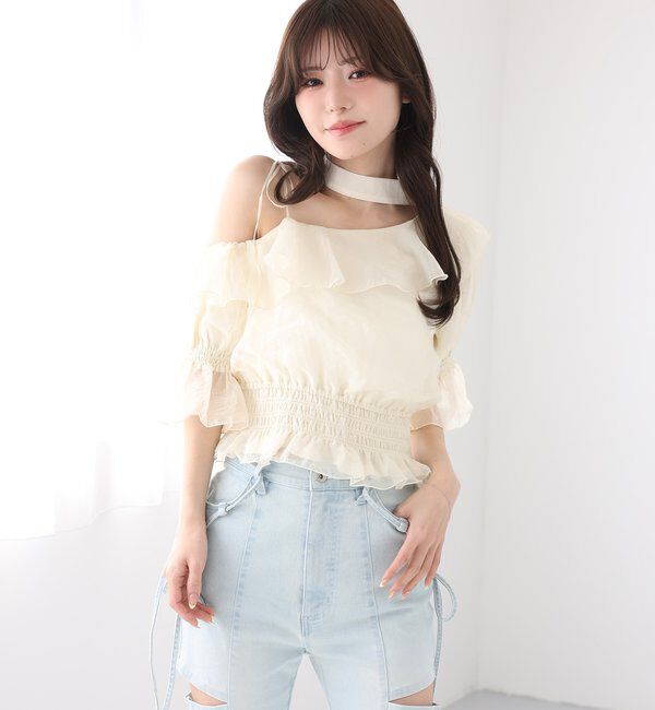  「【SMサイズ展開あり】サイドスリットリボン美脚デニムパンツ」|その他|