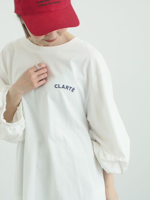 Samansa Mos2「袖タックTシャツ」|Tシャツ・カットソー|オフホワイト