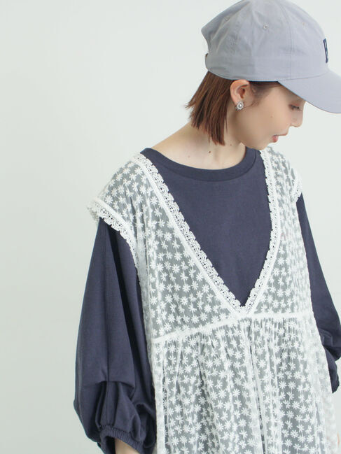 Samansa Mos2「袖タックTシャツ」|Tシャツ・カットソー|