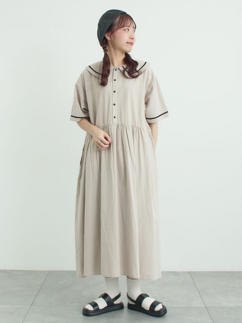 Samansa Mos2「ビッグ襟前後2WAYワンピース」|ワンピース|