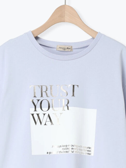 Samansa Mos2「【接触冷感】スクエア箔ロゴTシャツ」|Tシャツ・カットソー|