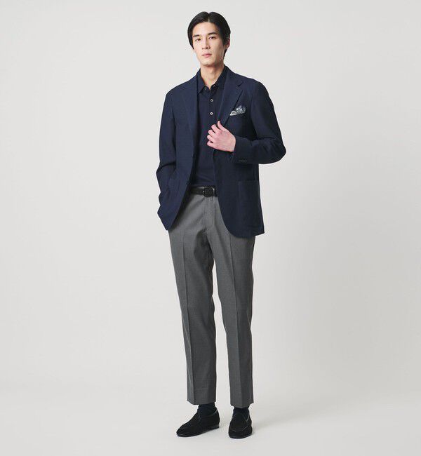 UNITED ARROWS「クールモーション ドビー サイドエクステンド ノープリーツスラックス COMFORT EASY‐MODEL　接触冷感　吸」|スラックス|