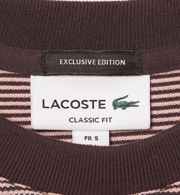 UNITED ARROWS「【別注】＜LACOSTE＞ボーダー クルーネック  Tシャツ」|Tシャツ・カットソー|