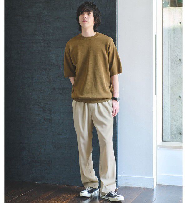 UNITED ARROWS green label relaxing「BREEZY ペーパー 半袖 クルーネック ニット Tシャツ -ハンドウォッシャブル・抗菌・通気性-」|Tシャツ・カットソー|