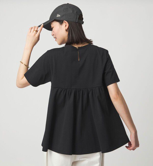 UNITED ARROWS green label relaxing「【WEB限定】＜at ease＞バック フレア カットソー  接触冷感 UVカット 遮熱」|Tシャツ・カットソー|BLACK