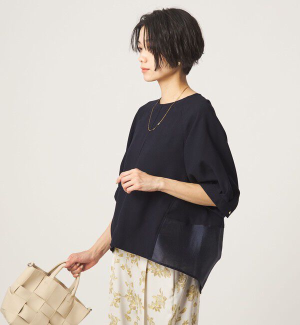 UNITED ARROWS green label relaxing「［size SHORTあり］fleurie(フルリー) フォルム ショートスリーブ ブラウス」|シャツ・ブラウス|