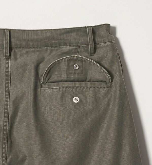 MONKEY TIME「ピグメント バックサテン カーブ カーゴ パンツ」|チノ|