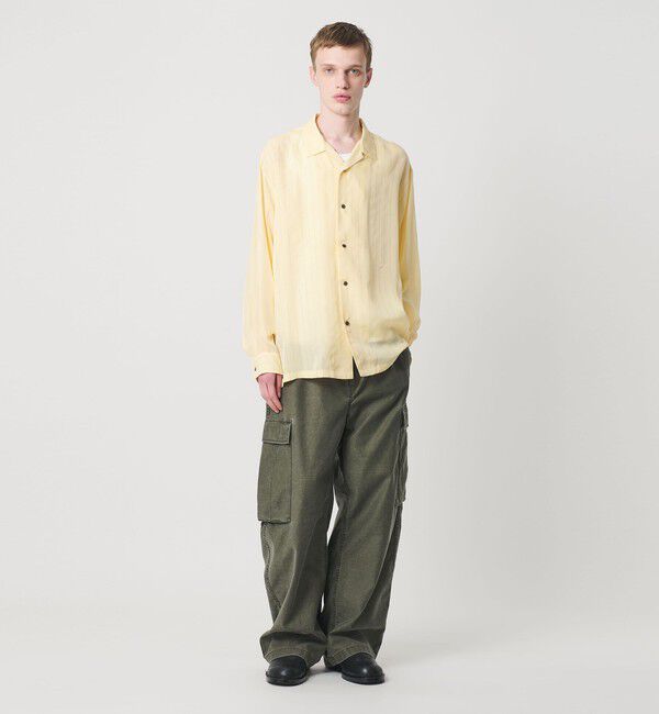 MONKEY TIME「ピグメント バックサテン カーブ カーゴ パンツ」|チノ|