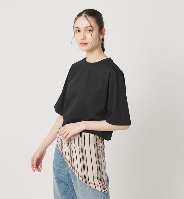BEAUTY&YOUTH UNITED ARROWS「コットンポリエステル クロップド Tシャツ」|Tシャツ・カットソー|BLACK