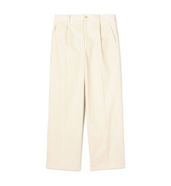 TOMORROWLAND MENS「60/3 コットンオックスフォード 1プリーツバレルパンツ」|チノ|13 オフホワイト