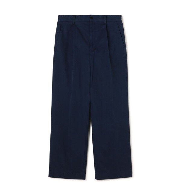 TOMORROWLAND MENS「60/3 コットンオックスフォード 1プリーツバレルパンツ」|チノ|67 ダークブルー