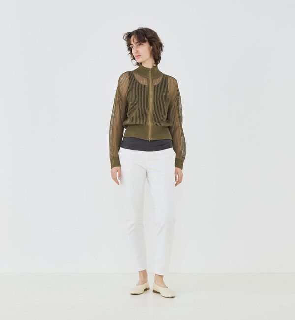 GALERIE VIE「オープンワークコットン ジップアップカーディガン」|カーディガン|