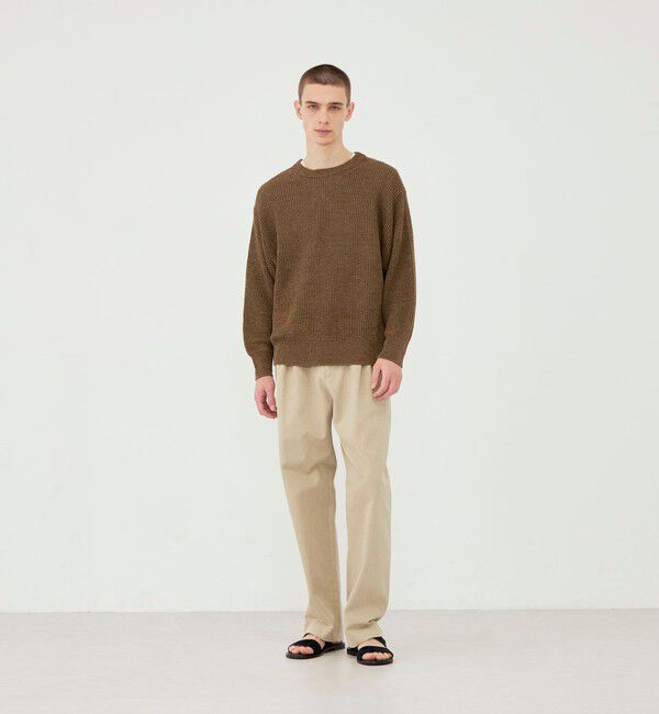 GALERIE VIE「リネンフィッシャーマンズリブ クルーネックプルオーバー」|ニット・セーター|