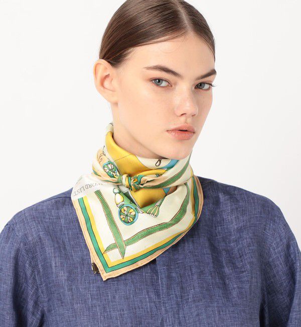 TOMORROWLAND GOODS「MANIPURI CROSSWORD シルクスカーフ」|バンダナ・スカーフ|