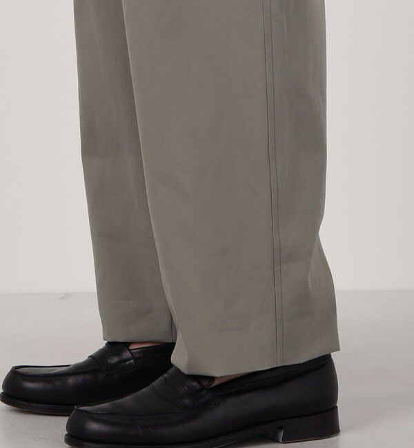 TOMORROWLAND MENS「60/2コットンギャバジン 1タックペグトップパンツ」|チノ|