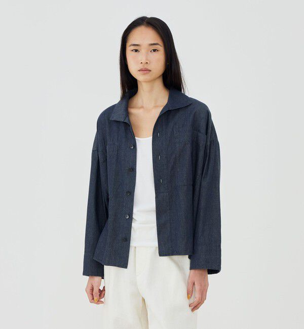 GALERIE VIE「コットンダンガリー オープンカラーシャツ」|シャツ・ブラウス|