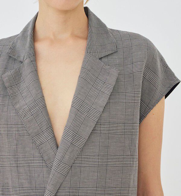 GALERIE VIE「リネンキュプラシルクコンパクト チェスターカラーオールインワン」|オールインワン|