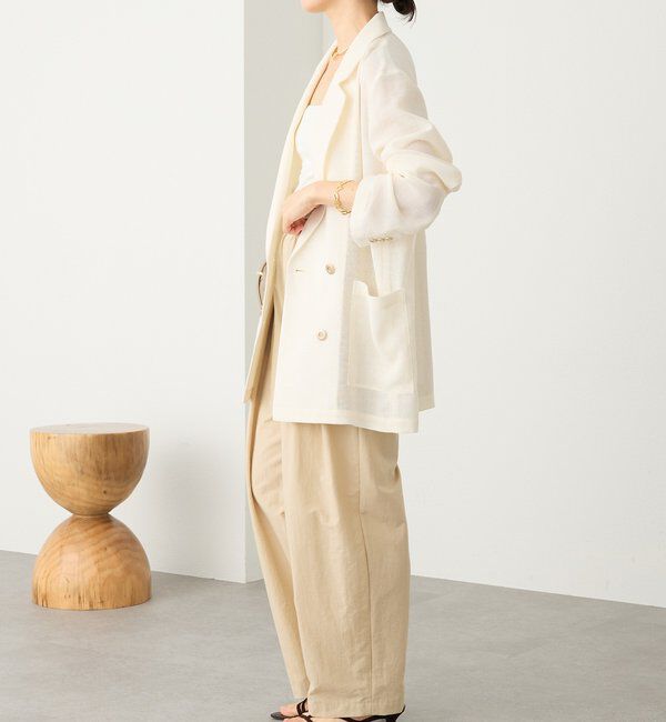  「予約【日除け・冷房避けに】リネンライクメッシュジャケット」|テーラードジャケット|