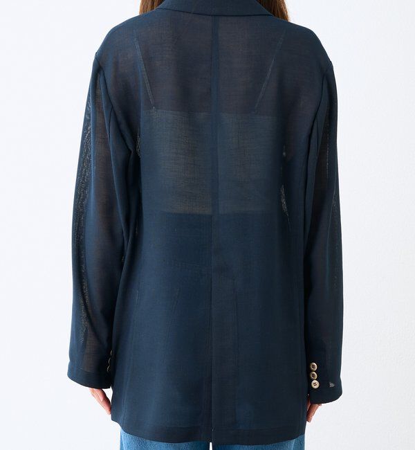  「予約【日除け・冷房避けに】リネンライクメッシュジャケット」|テーラードジャケット|