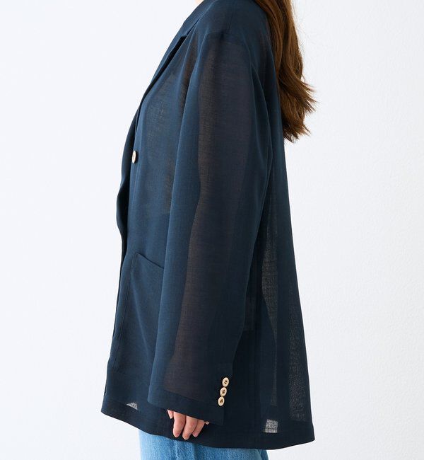  「予約【日除け・冷房避けに】リネンライクメッシュジャケット」|テーラードジャケット|