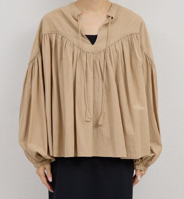  「【Dhritie】ギャザースキッパーブラウス」|シャツ・ブラウス|