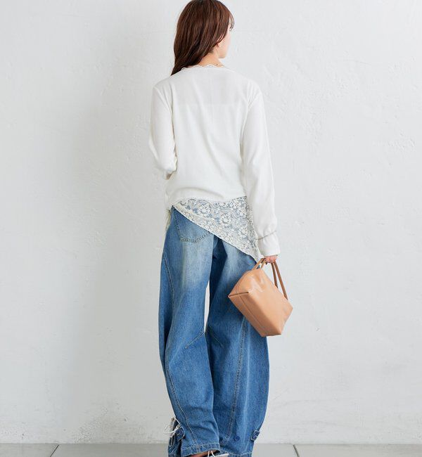  「ギャザーレースリブカーディガン」|Tシャツ・カットソー|