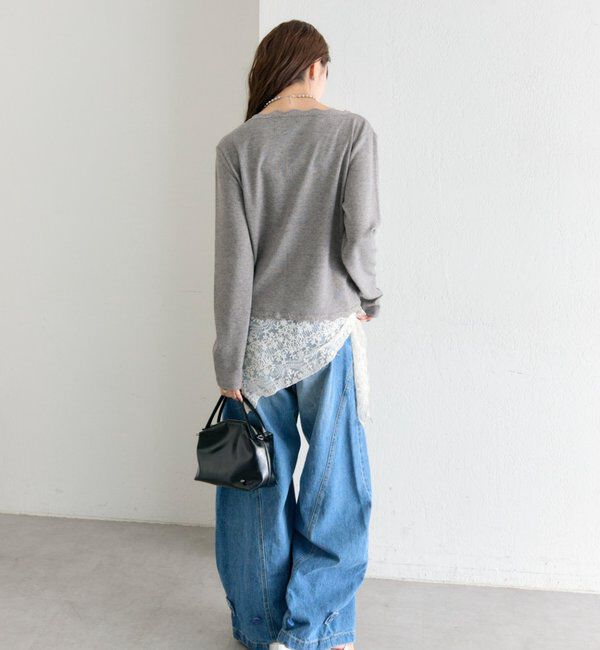  「ギャザーレースリブカーディガン」|Tシャツ・カットソー|