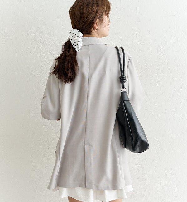  「袖口ギャザー半袖ジャケット」|テーラードジャケット|
