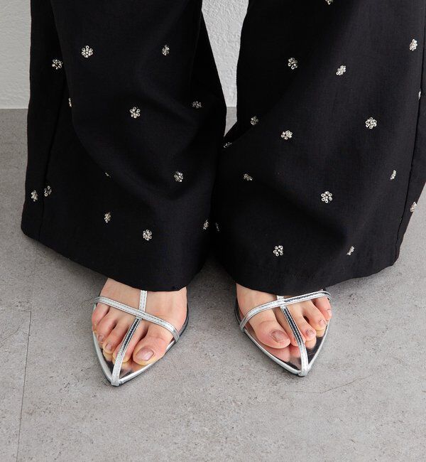  「ポインテッドトゥクロスストラップサンダル」|その他|