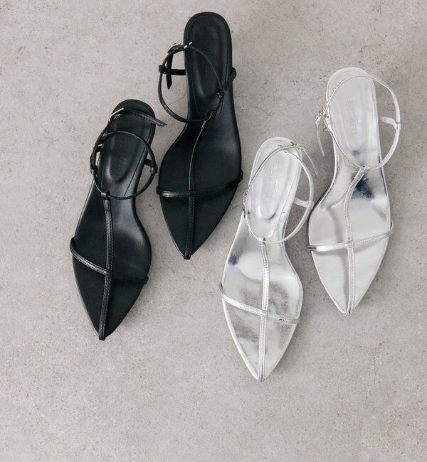  「ポインテッドトゥクロスストラップサンダル」|その他|