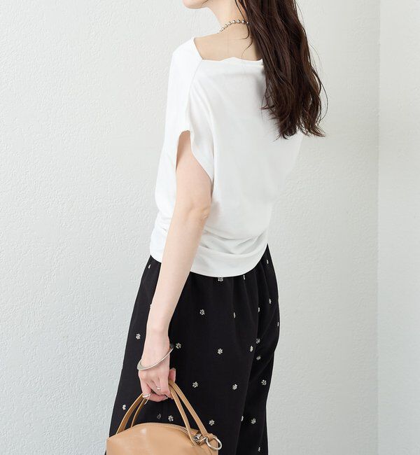  「サイドギャザーオフショルTシャツ」|Tシャツ・カットソー|