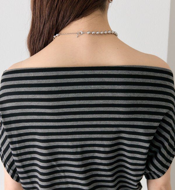  「サイドギャザーオフショルTシャツ」|Tシャツ・カットソー|