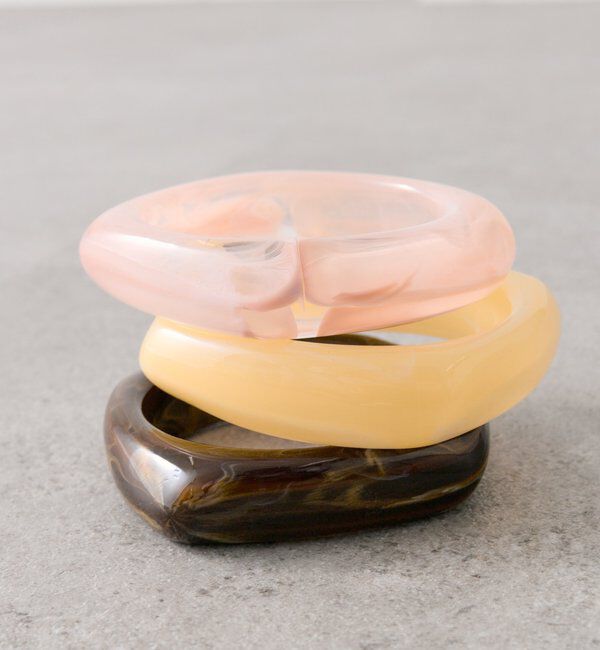  「クリアマーブルスクエアバングル」|ブローチ・コサージュ|